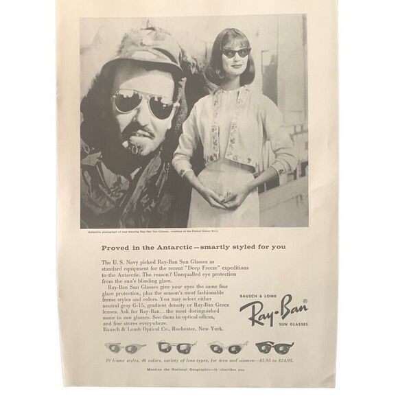 Vintage 1959 Ray Ban Proves in the Antarctic Ad Advertisement - Picture 4 of 4